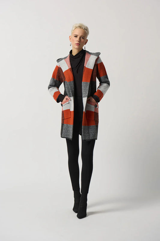 Abrigo Cuadros Terracota & Gris – Joseph Ribkoff 233950