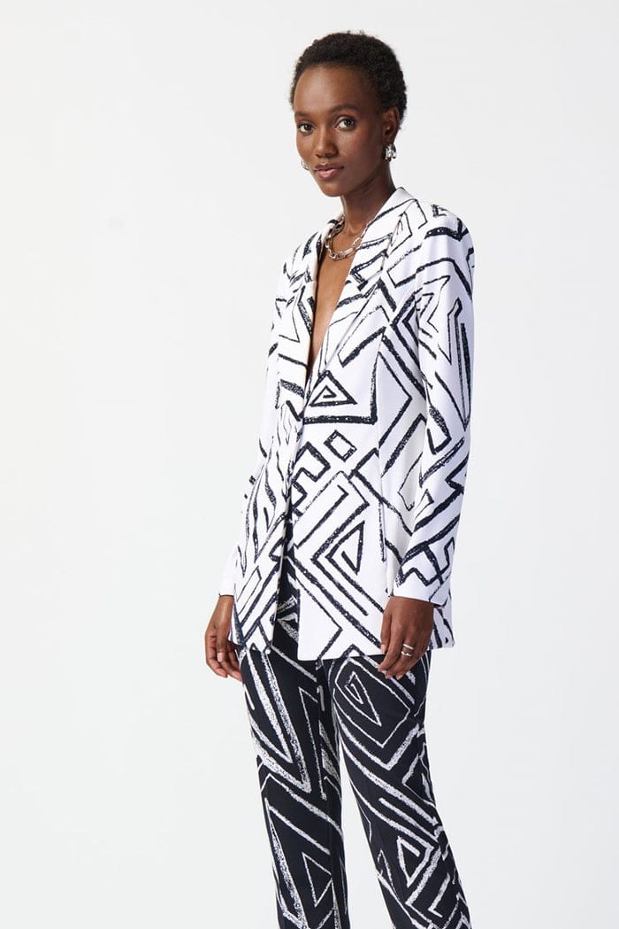 Saco Abstract White & Navy – Joseph Ribkoff 241034