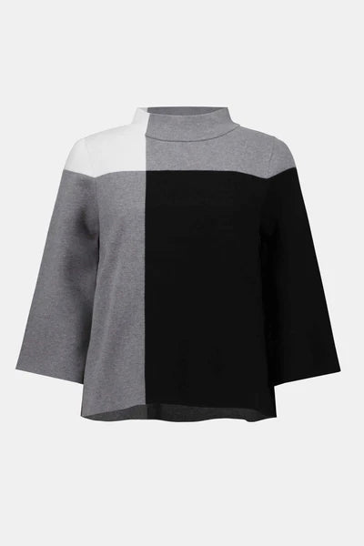 Blusa Color Block Gris & Negro – Minimalismo Moderno