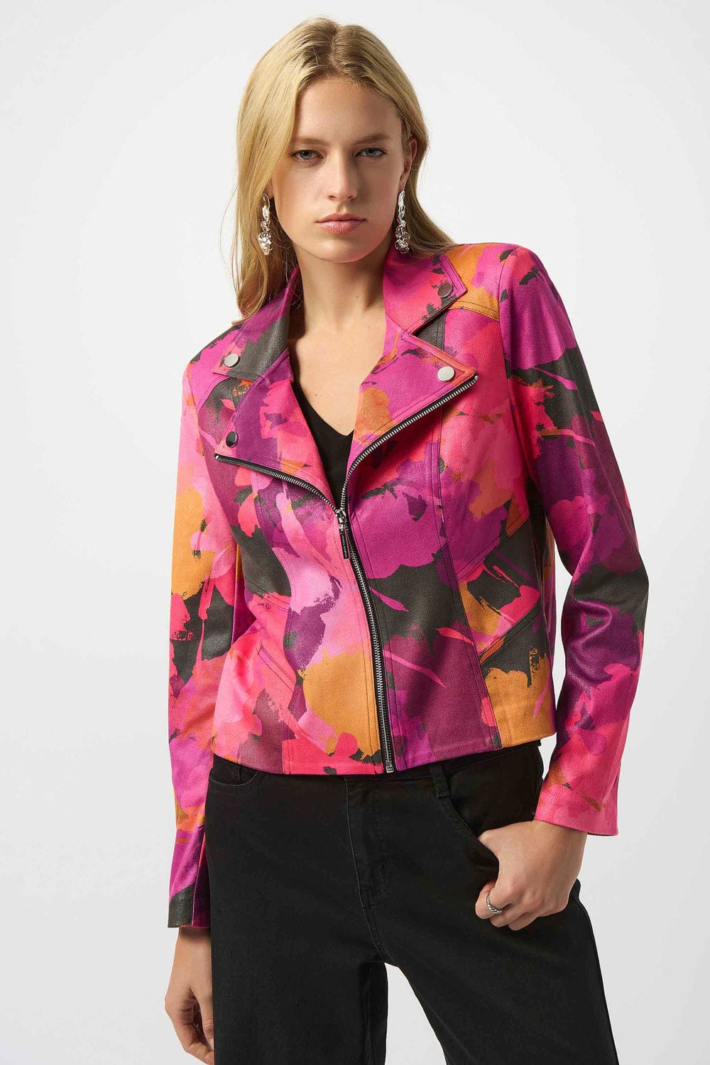 Chaqueta de Cuero Floral – Joseph Ribkoff 253954