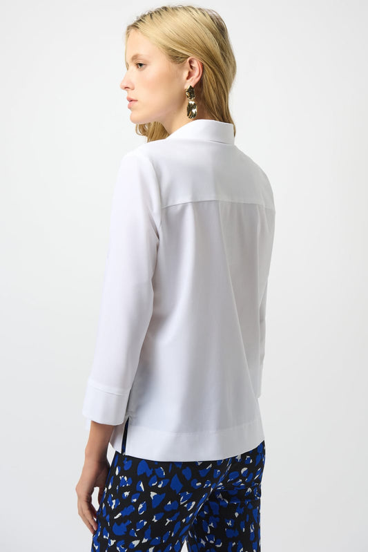 Blusa Zip-Up Blanca – Joseph Ribkoff 253026