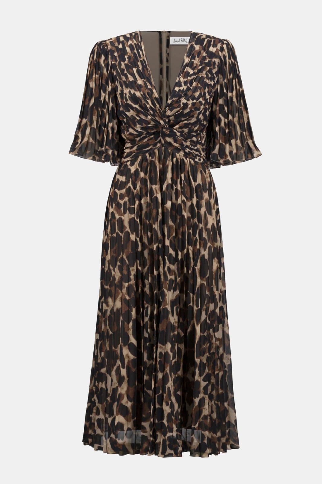 Vestido Midi Animal Print con Nudo Frontal Joseph Rubkoff - 252935