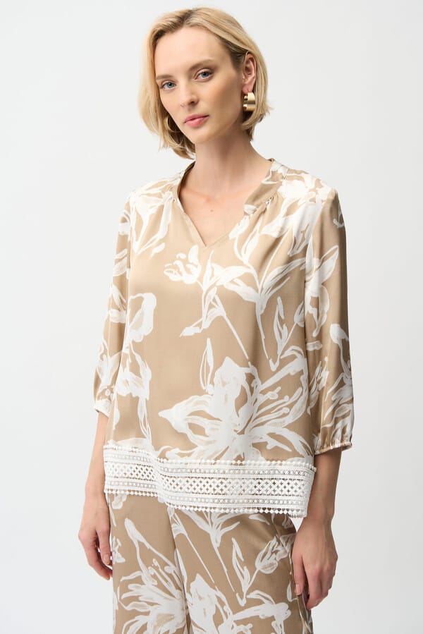 Blusa Floral Beige – Elegancia Natural y Sofisticada 261031