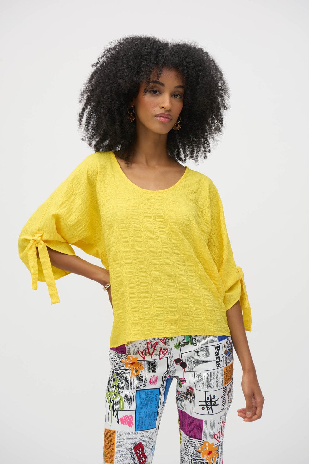 Blusa Amarilla con Lazo en Mangas – Joseph Ribkoff 252129