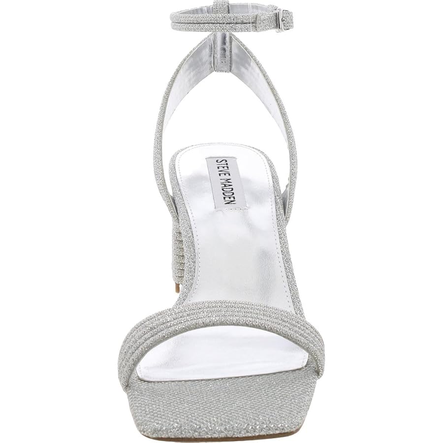 🌟 Sandalia Plateada con Tacón Texturizado - Steve Madden