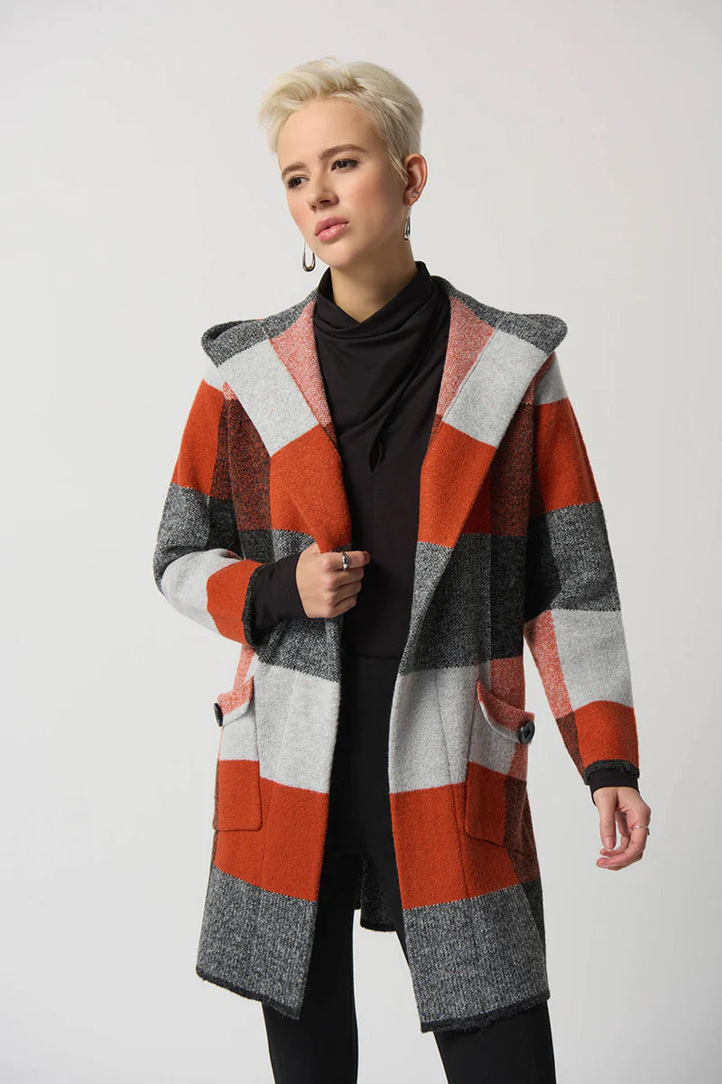 Abrigo Cuadros Terracota & Gris – Joseph Ribkoff 233950