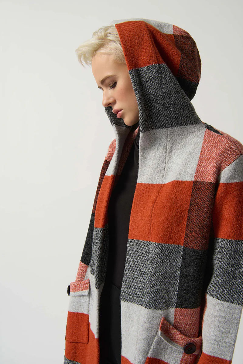 Abrigo Cuadros Terracota & Gris – Joseph Ribkoff 233950