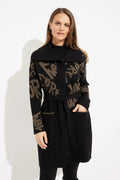 Cardigan Typo Black & Camel con Cinturón – Joseph Ribkoff 233960