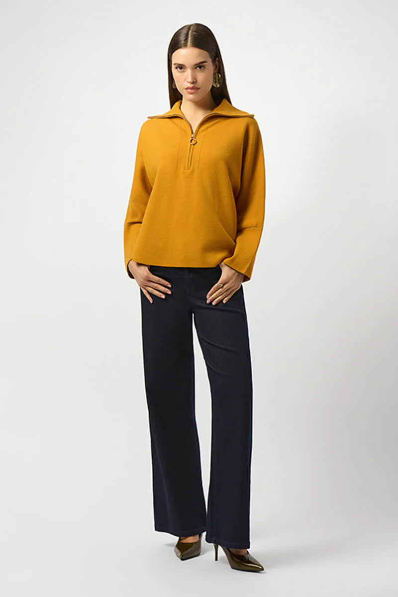 Blusa Tejida Mostaza con Cierre – Sofisticación Casual