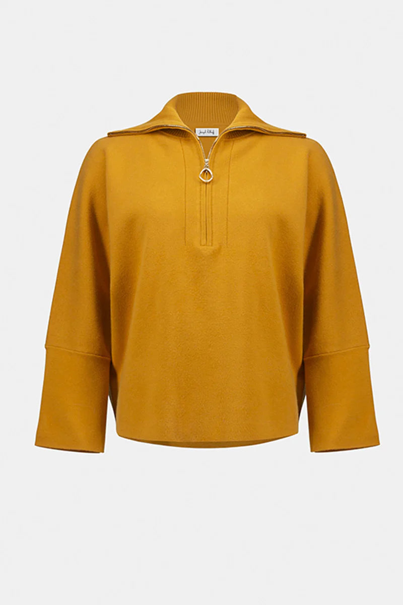 Blusa Tejida Mostaza con Cierre – Sofisticación Casual