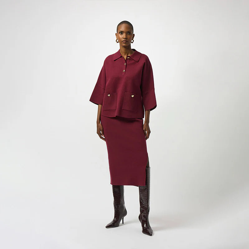 Falda Lápiz Midi Marfil – Elegancia Atemporal