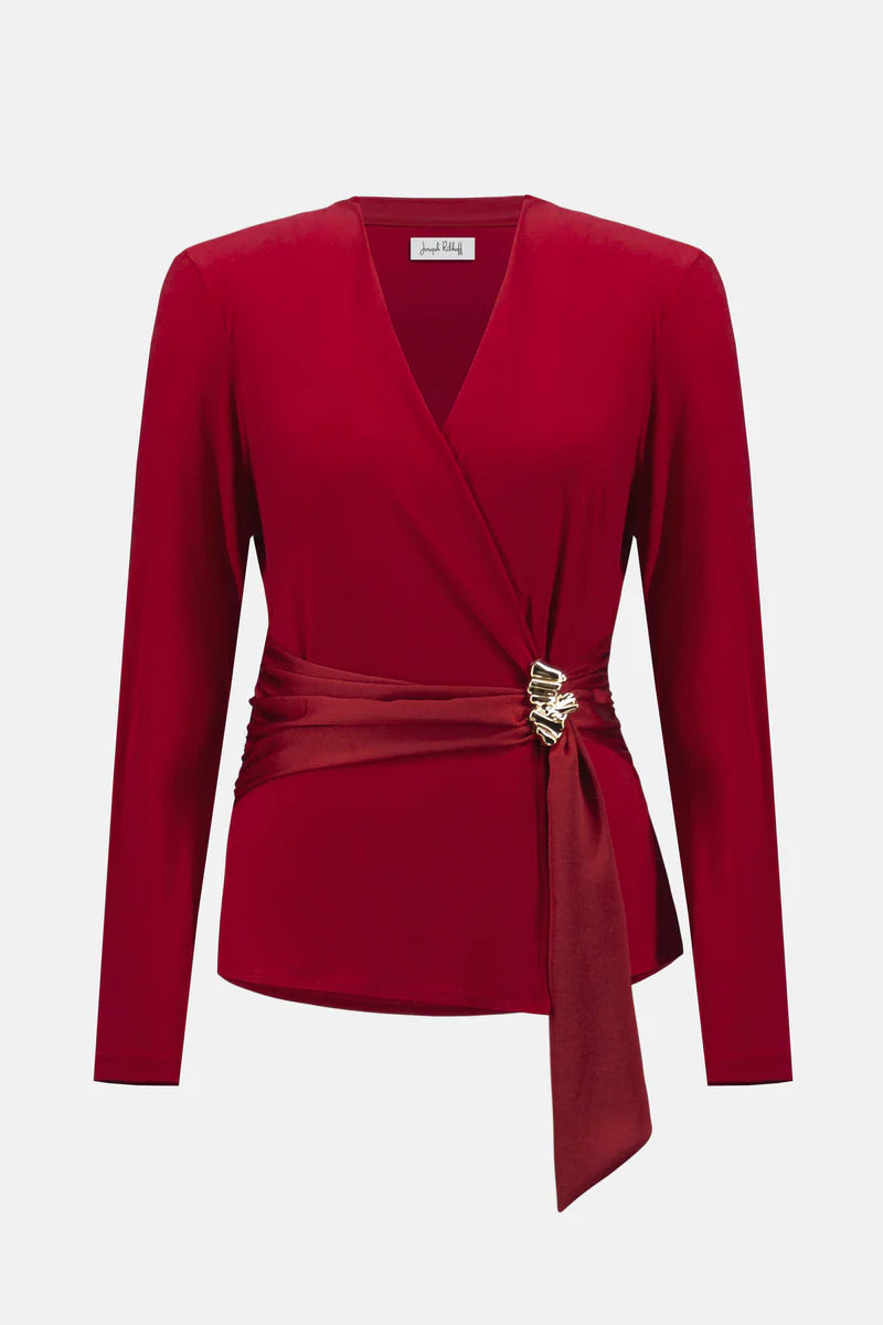 Blusa Cruzada Roja – Joseph Ribkoff 254117