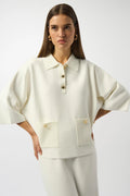 Blusa Tipo Polo Marfil – Elegancia Minimal Chic