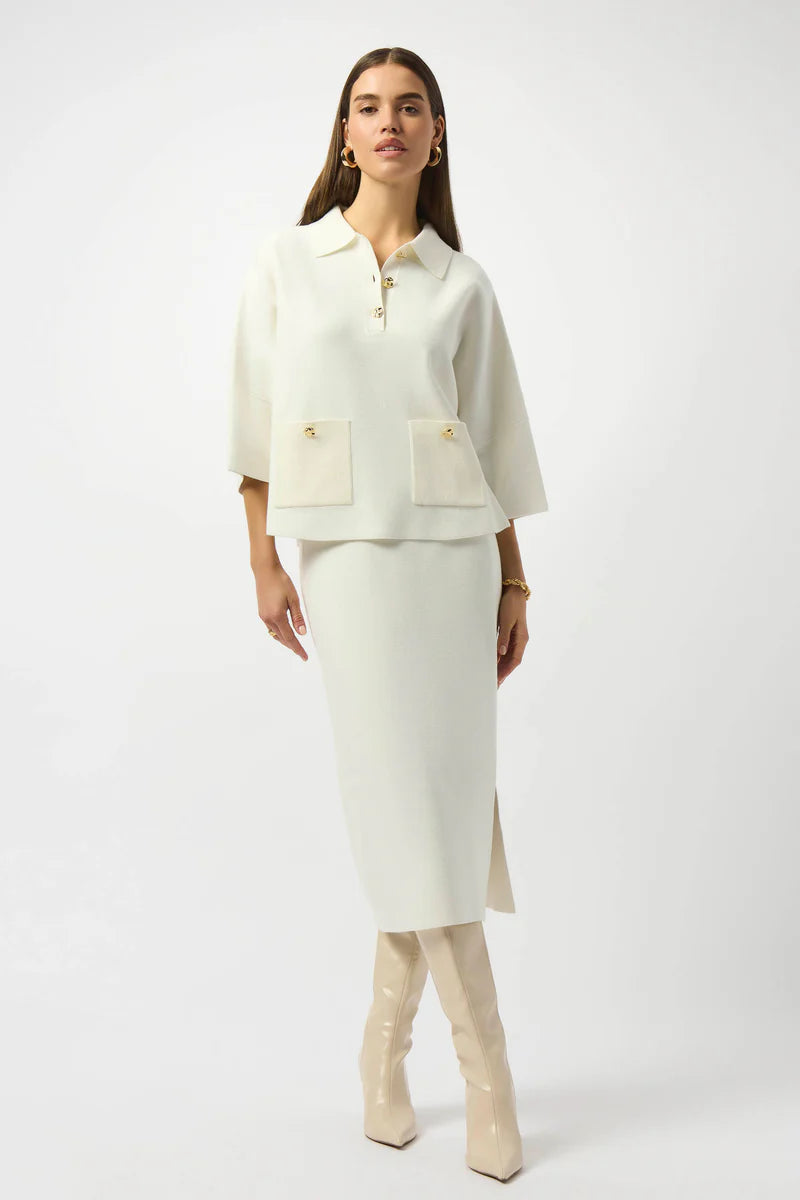 Blusa Tipo Polo Marfil – Elegancia Minimal Chic