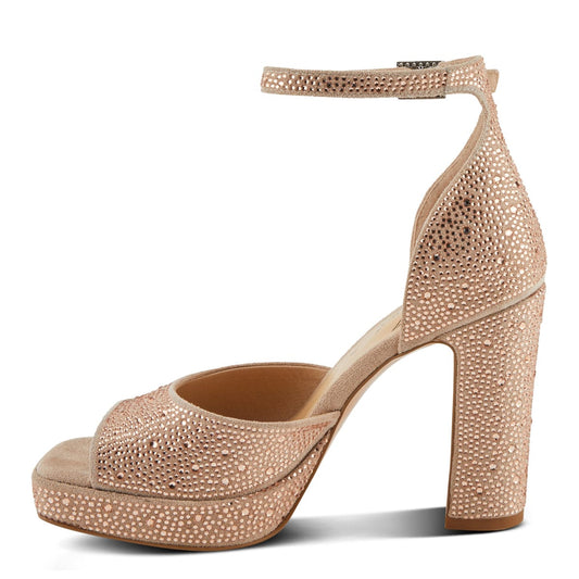 Sandalia de Tacón Alto con Plataforma y Brillo – AZURA