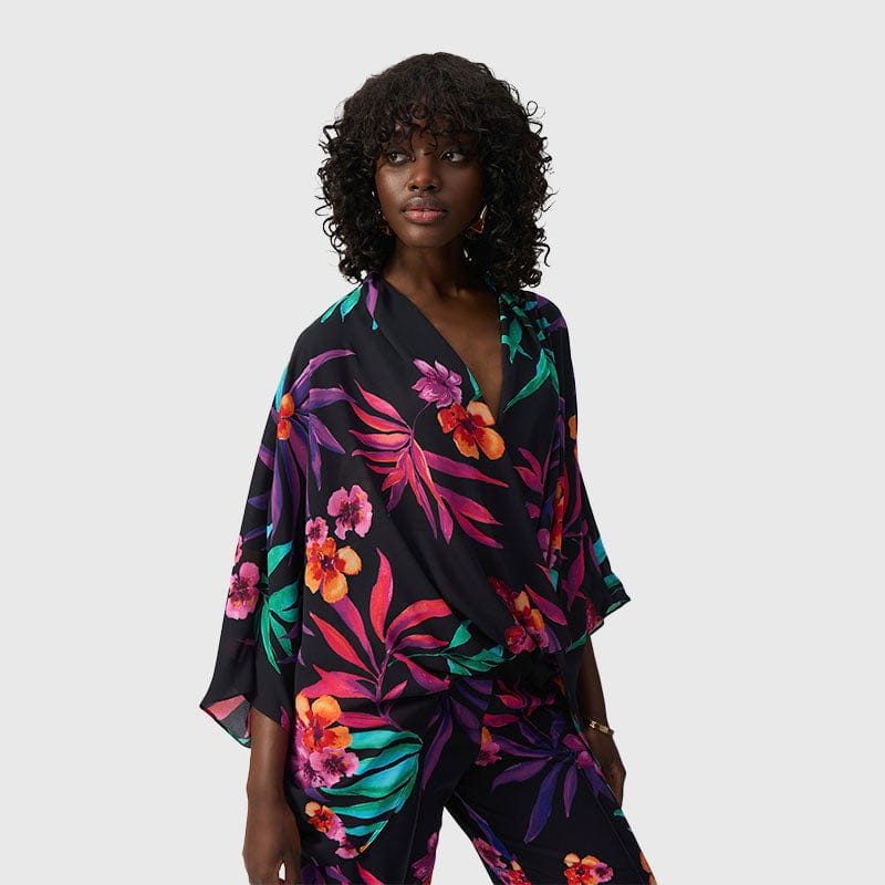 Blusa Cruzada Floral de Gasa – Joseph Ribkoff 251127