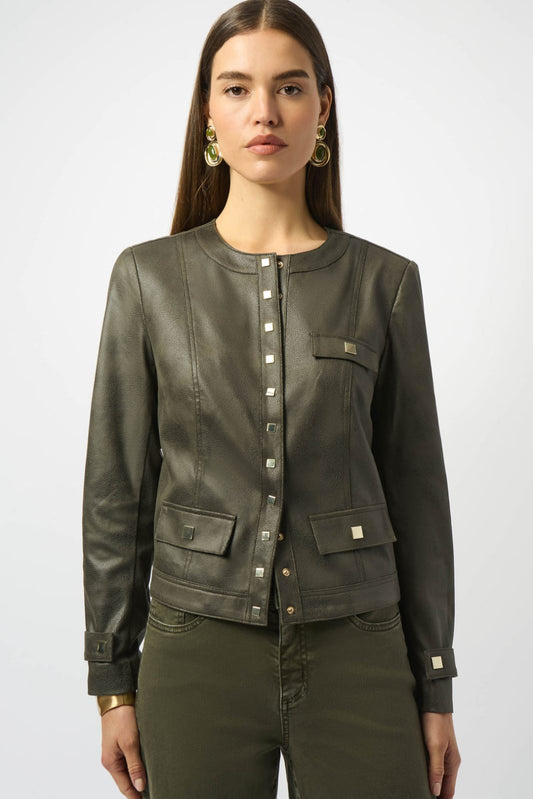 Chaqueta estilo militar en cuero vegano – Joseph Ribkoff 253935