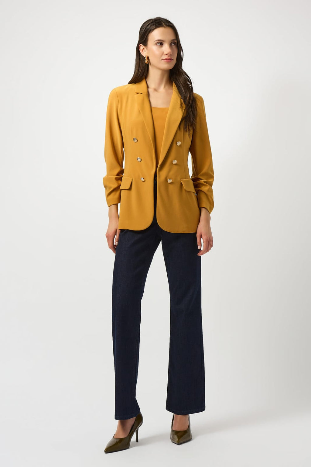 Blazer mostaza con botones dorados - Joseph Ribkoff 253034