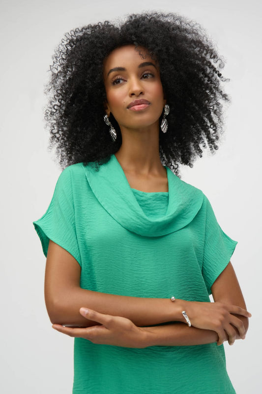 Blusa Verde con Cuello Drapeado- Joseph Ribkoff 252055