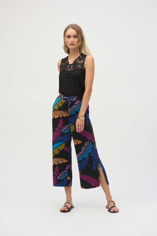 Pantalón Culotte Estampado Tropical –Joseph Ribkoff 252154