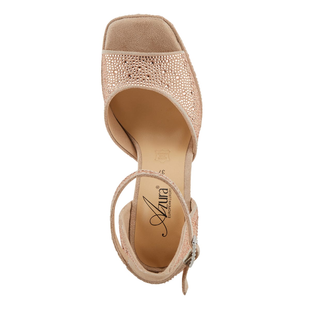 Sandalia de Tacón Alto con Plataforma y Brillo – AZURA