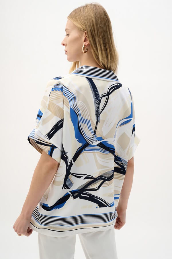 Blusa Estampada Azul y Beige – Joseph RIbkoff 262118