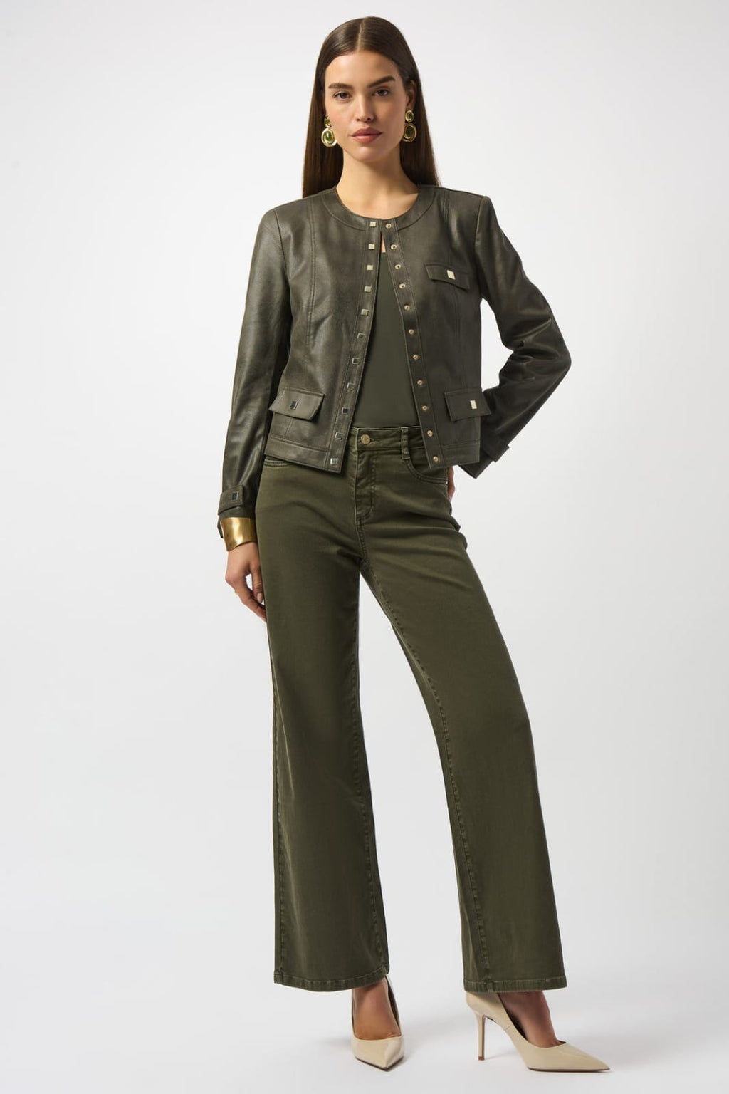 Chaqueta estilo militar en cuero vegano – Joseph Ribkoff 253935