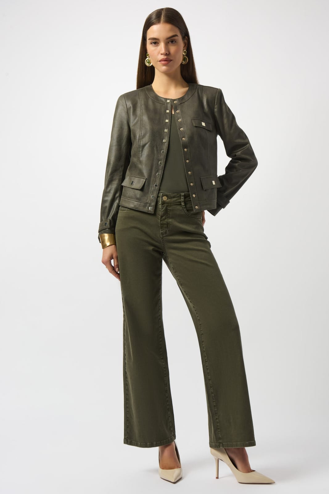 Chaqueta estilo militar en cuero vegano – Joseph Ribkoff 253935