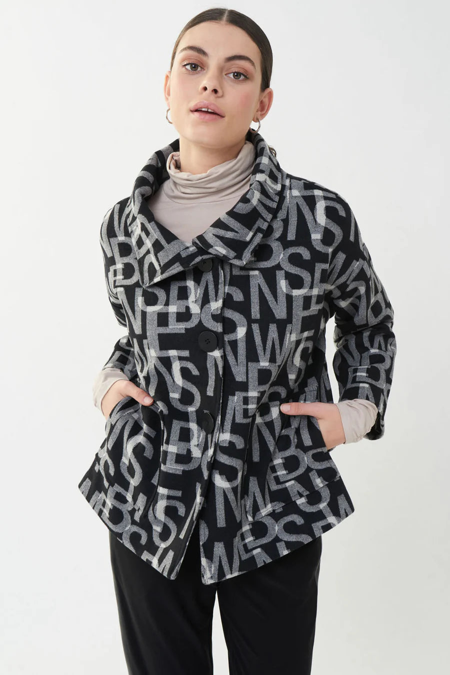 Chaqueta Typo Black & Grey – Joseph Ribkoff 223970