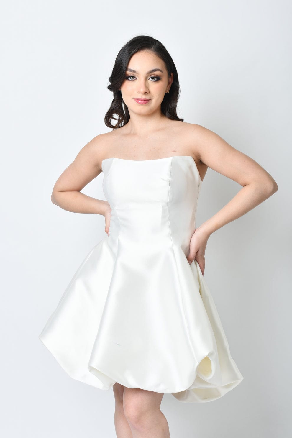 Vestido Strapless Blanco Fit & Flare-Dress03