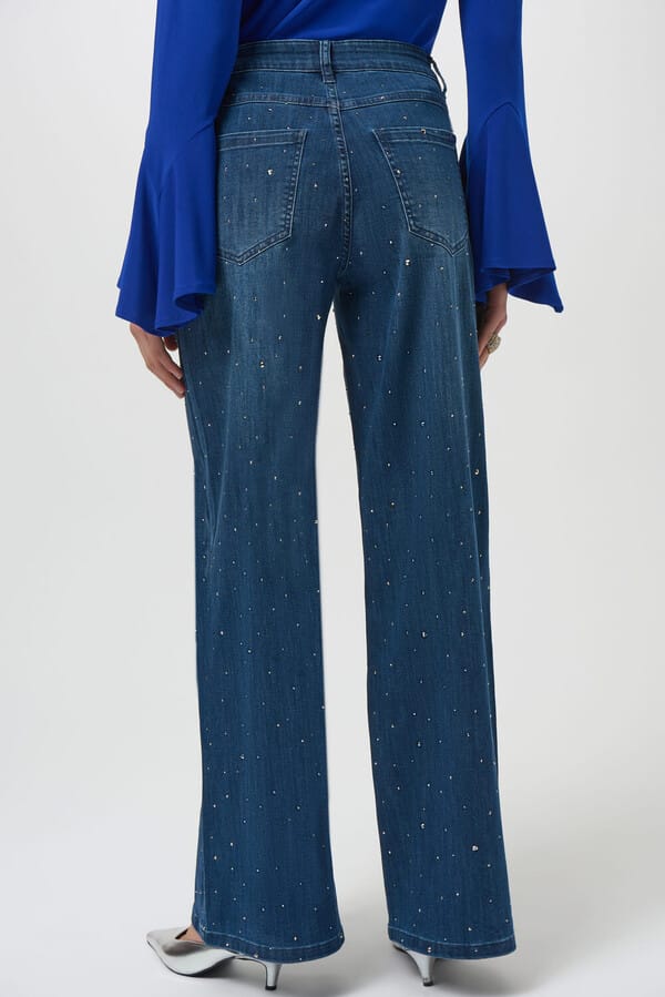 Jean Wide Leg Azul con Brillos – Elegancia con Toque Luminoso