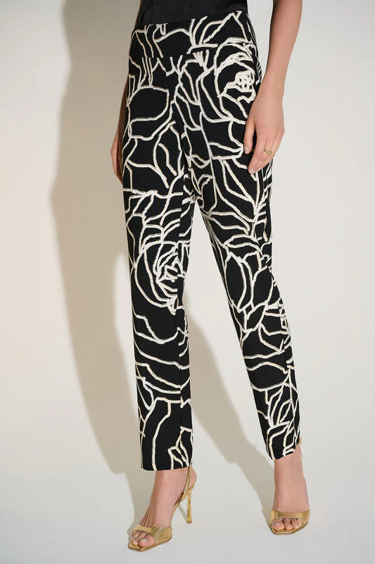 Pantalón Negro con Estampado Abstracto – Elegancia Contemporánea 253784