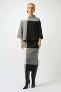 Blusa Color Block Gris & Negro – Minimalismo Moderno