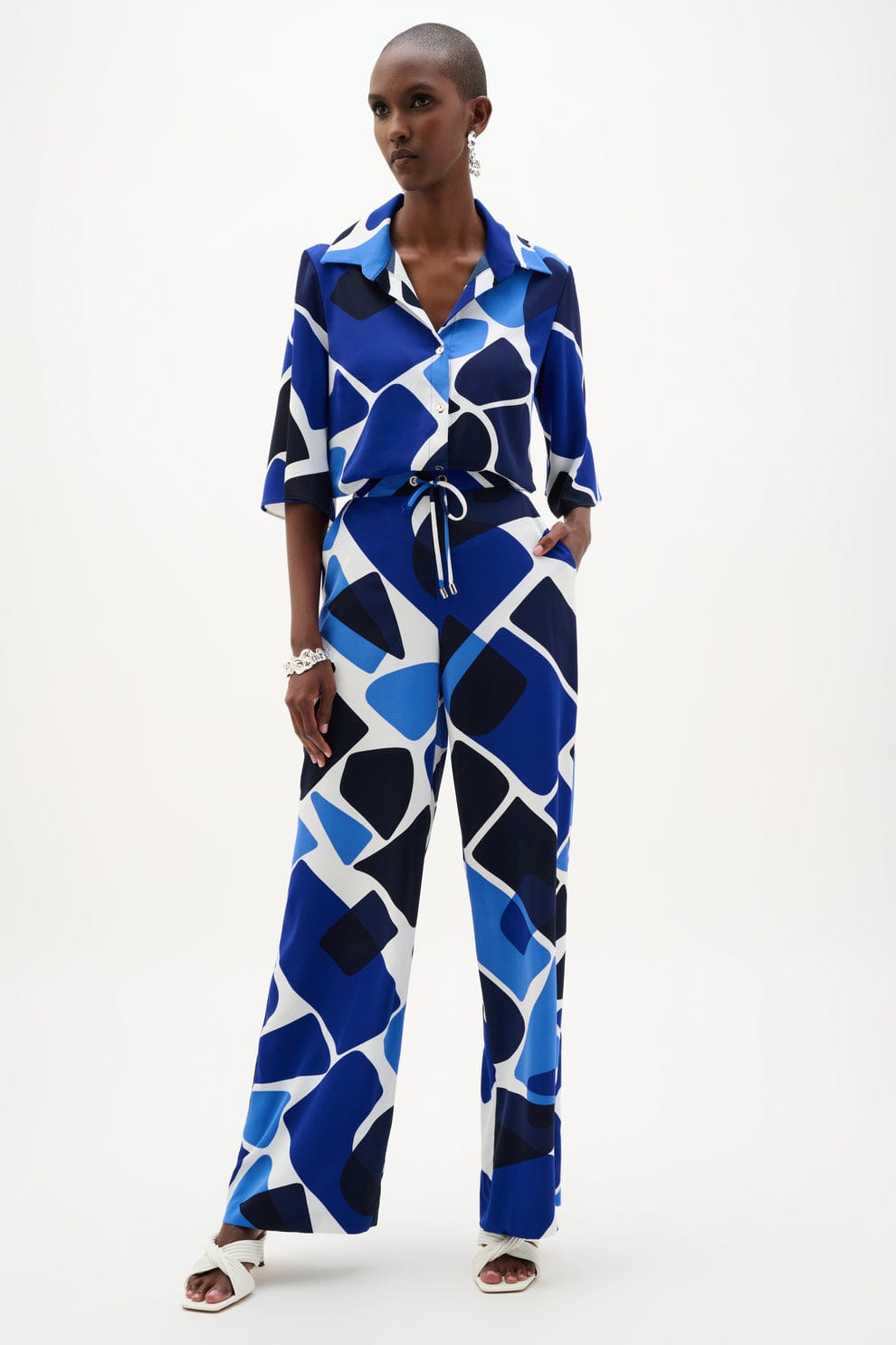 Pantalón Palazzo Estampado Azul – Joseph Ribkoff 262155