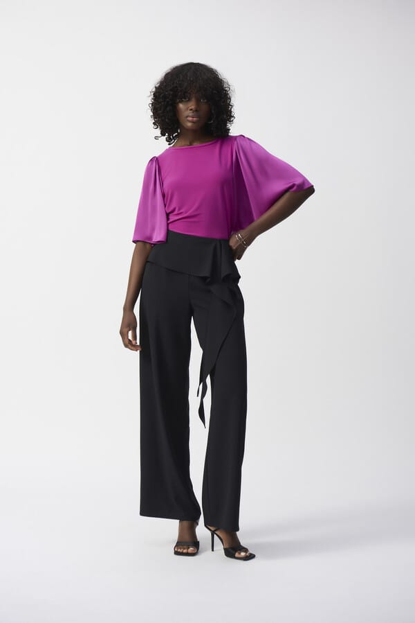 Blusa Fucsia con Mangas Drapeadas – Joseph Ribkoff 251167