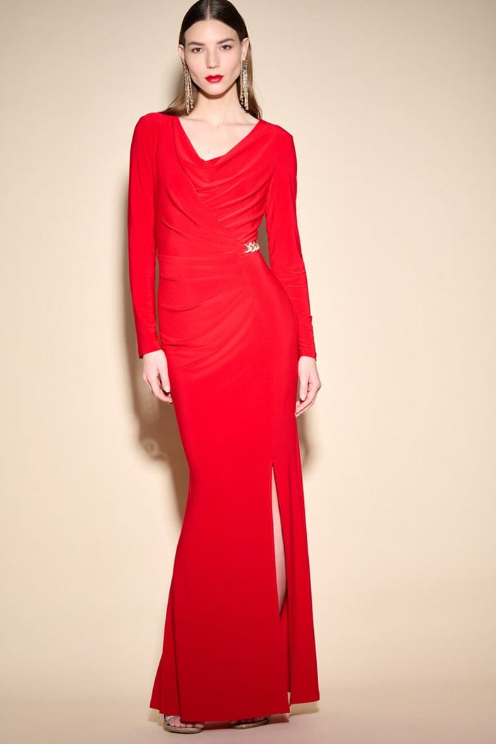 Vestido Largo Draped Rojo Escarlata - 233752
