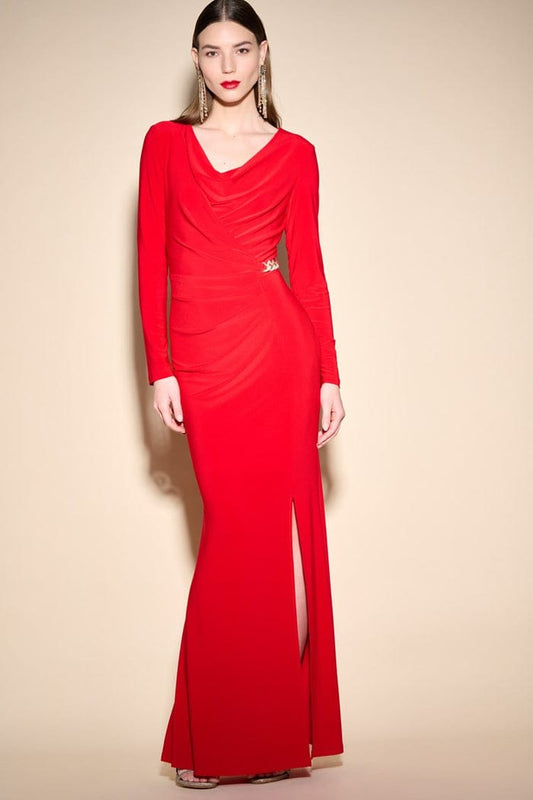 Vestido Largo Draped Rojo Escarlata - 233752
