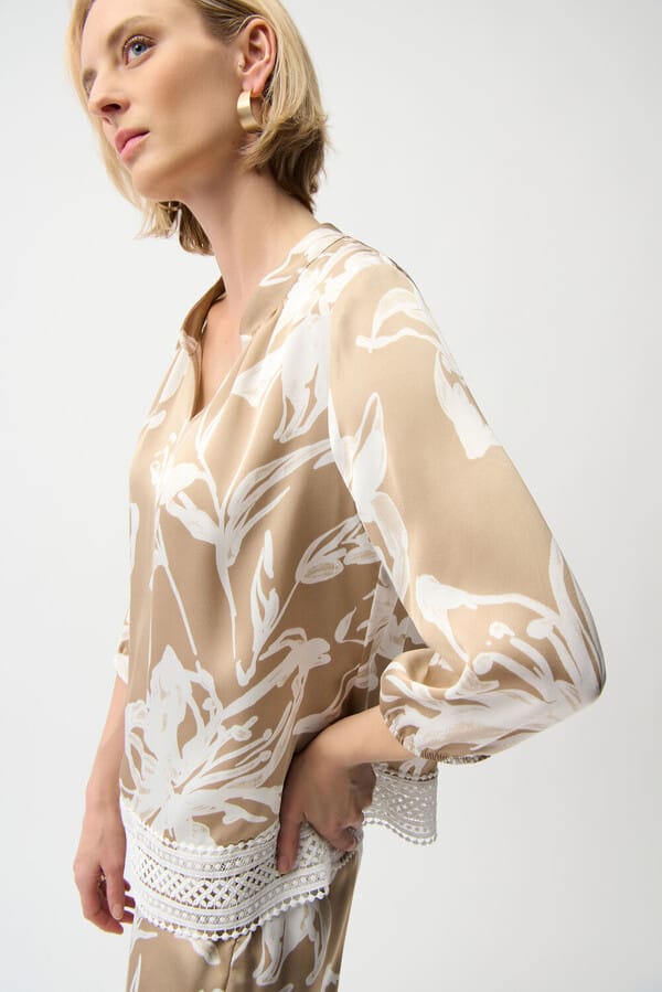 Blusa Floral Beige – Elegancia Natural y Sofisticada 261031