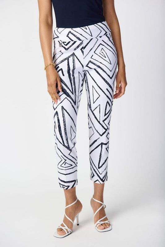 Pantalón Abstract White &amp; Navy – Joseph Ribkoff 241271