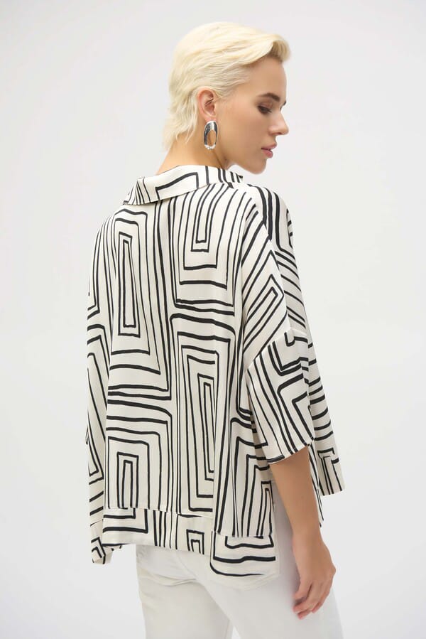 Blusa Oversize con Estampado Geométrico - Joseph Ribkoff 252060