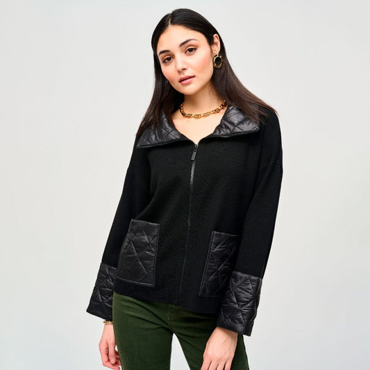 Chaqueta Negra con Detalles Acolchados – Elegancia Moderna 243933