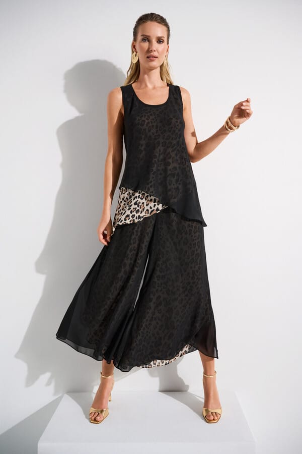 Blusa Asimétrica Reversible Animal Print - Joseph Ribkoff 252155