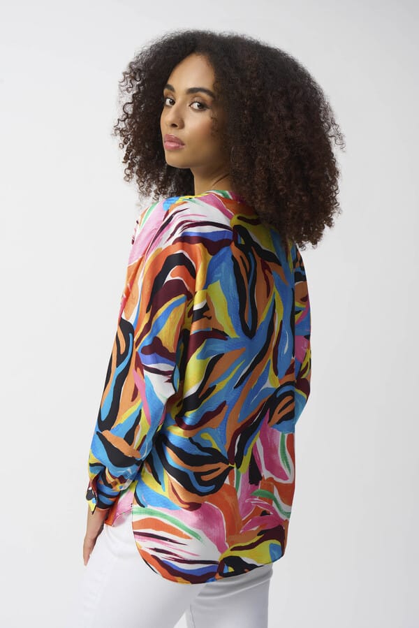 Blusa Estampada de Manga Larga con Cuello en V - Joseph Ribkoff 251122