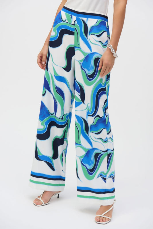 Pantalón Palazzo Estampado Abstracto- Joseph Ribkoff-252084