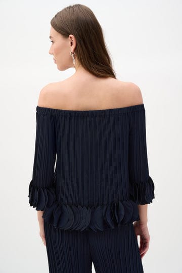 Blusa Off Shoulder Plisada Azul Marino – Joseph Ribkoff 253939S26