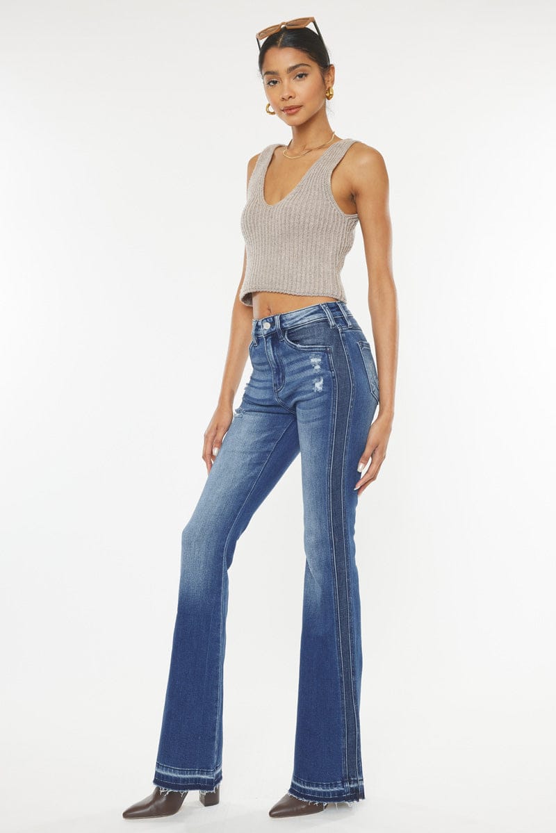 Jean Flare Azul Medio – Toque Urbano y Sofisticado
