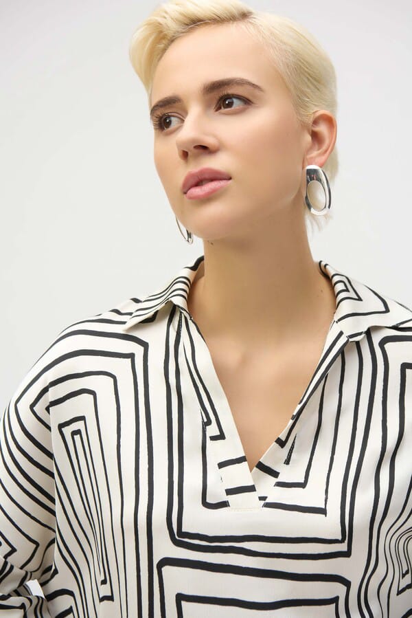 Blusa Oversize con Estampado Geométrico - Joseph Ribkoff 252060