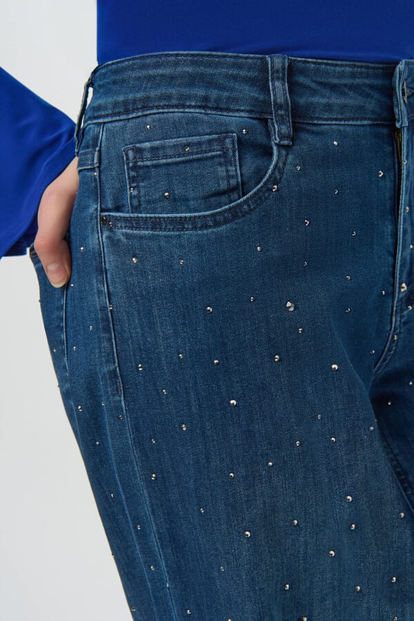 Jean Wide Leg Azul con Brillos – Elegancia con Toque Luminoso