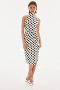 Vestido Midi Halter de Lunares Elegante Joseph Ribkoff - 251759