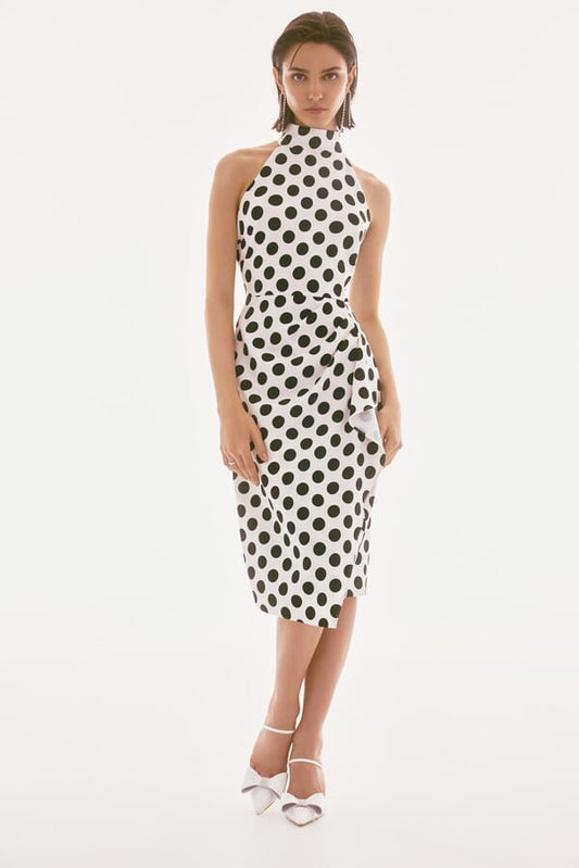 Vestido Midi Halter de Lunares Elegante Joseph Ribkoff - 251759